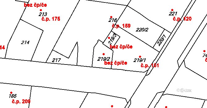 Děčín 48890316 na parcele st. 219/2 v KÚ Boletice nad Labem, Katastrální mapa