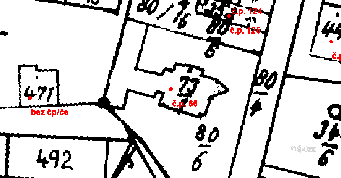 Velichovky 66 na parcele st. 73/1 v KÚ Velichovky, Katastrální mapa