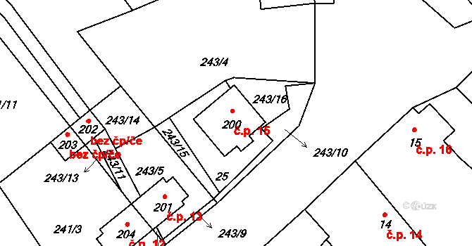 Křenov 15, Kájov na parcele st. 200 v KÚ Křenov u Kájova, Katastrální mapa