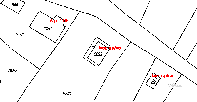 Kdyně 105076317 na parcele st. 2092 v KÚ Kdyně, Katastrální mapa