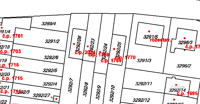 Dobrá Voda u Českých Budějovic 1769 na parcele st. 3292/24 v KÚ Dobrá Voda u Českých Budějovic, Katastrální mapa