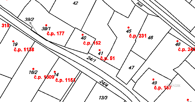 Svatobořice 51, Svatobořice-Mistřín na parcele st. 41 v KÚ Svatobořice, Katastrální mapa