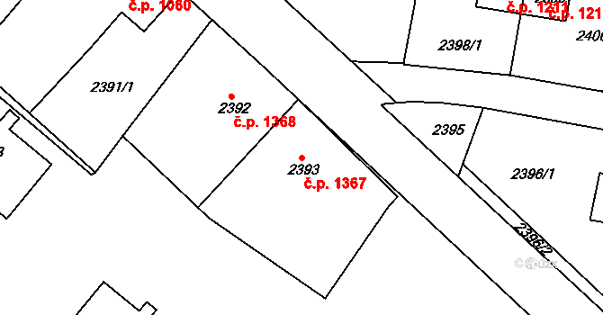 Sokolov 1367 na parcele st. 2393 v KÚ Sokolov, Katastrální mapa