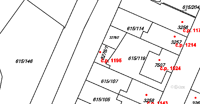 Kolín V 1195, Kolín na parcele st. 3276/1 v KÚ Kolín, Katastrální mapa