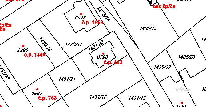 Beroun-Město 443, Beroun na parcele st. 6798 v KÚ Beroun, Katastrální mapa