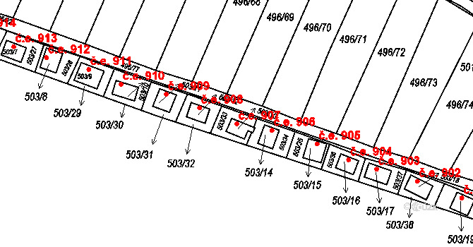 Mikulovice 907, Klášterec nad Ohří na parcele st. 503/13 v KÚ Mikulovice u Vernéřova, Katastrální mapa