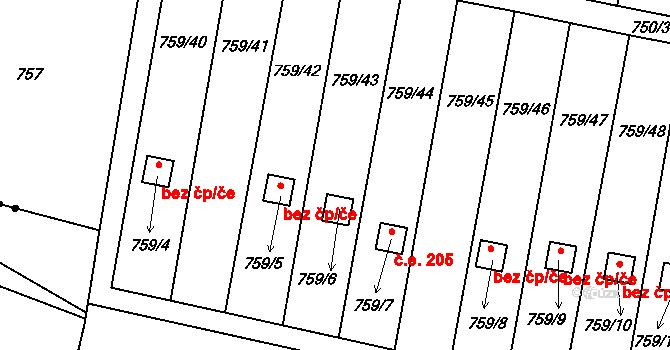 Stochov 38599317 na parcele st. 759/6 v KÚ Stochov, Katastrální mapa