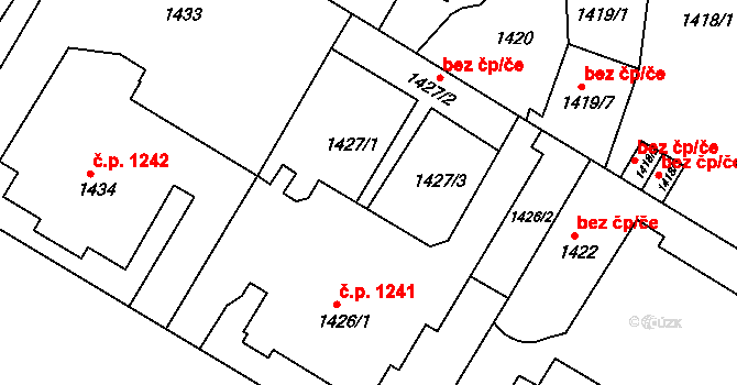Teplice 45148317 na parcele st. 1427/2 v KÚ Teplice, Katastrální mapa