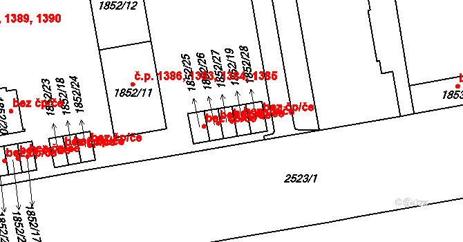 Praha 48047317 na parcele st. 1852/27 v KÚ Vršovice, Katastrální mapa