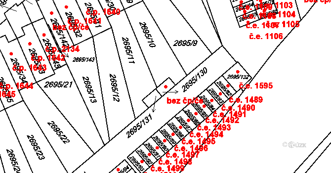 Pelhřimov 48545317 na parcele st. 2695/130 v KÚ Pelhřimov, Katastrální mapa