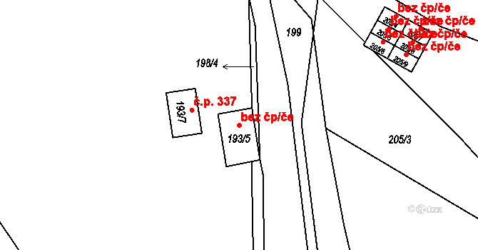 Boršov nad Vltavou 49656317 na parcele st. 193/5 v KÚ Boršov nad Vltavou, Katastrální mapa