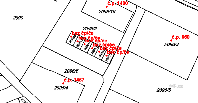 Velké Meziříčí 50297317 na parcele st. 2096/13 v KÚ Velké Meziříčí, Katastrální mapa
