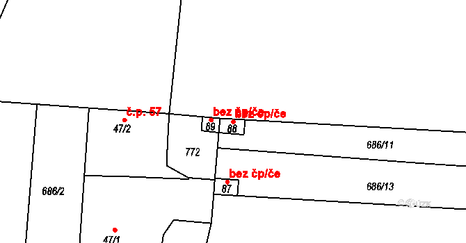 Drhovle 80922317 na parcele st. 88 v KÚ Brloh u Drhovle, Katastrální mapa