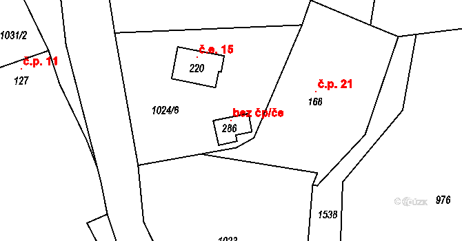 Petrovice II 119839318 na parcele st. 286 v KÚ Staré Nespeřice, Katastrální mapa
