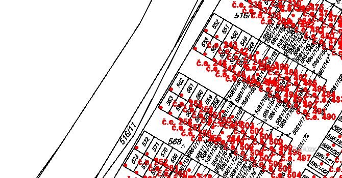 Pístov 253, Jihlava na parcele st. 562 v KÚ Pístov u Jihlavy, Katastrální mapa