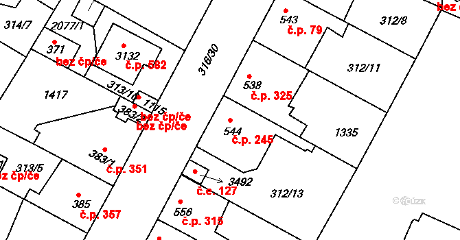Brandýs nad Labem 245, Brandýs nad Labem-Stará Boleslav na parcele st. 544 v KÚ Brandýs nad Labem, Katastrální mapa