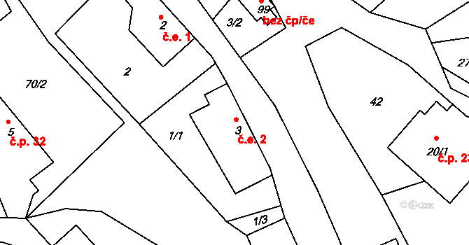 Kobyly 2 na parcele st. 3 v KÚ Kobyly, Katastrální mapa