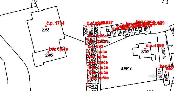 Blansko 691, Katastrální mapa