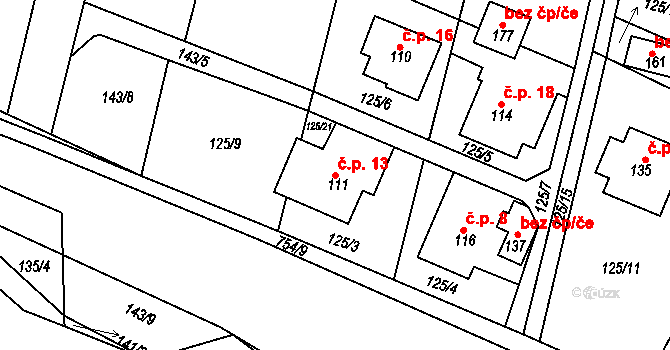 Horní Sytová 13, Víchová nad Jizerou na parcele st. 111 v KÚ Horní Sytová, Katastrální mapa