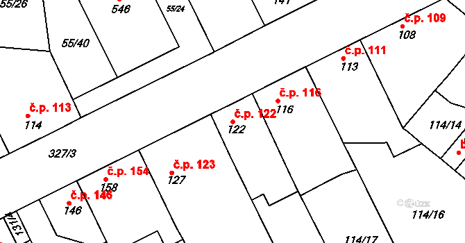 Litol 122, Lysá nad Labem na parcele st. 122 v KÚ Litol, Katastrální mapa