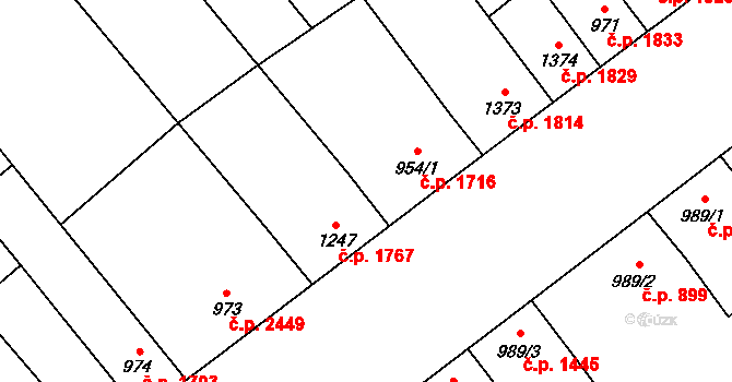 Břeclav 1716 na parcele st. 954/1 v KÚ Břeclav, Katastrální mapa