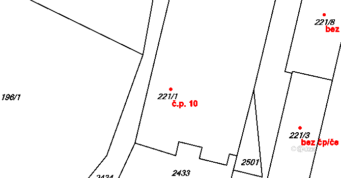 Lukavice 10 na parcele st. 221/1 v KÚ Lukavice u Rychnova nad Kněžnou, Katastrální mapa