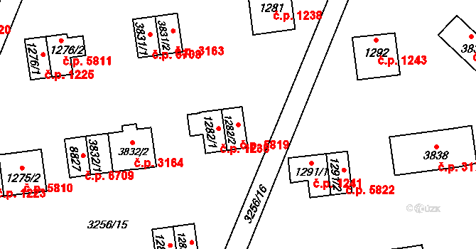 Zlín 5819 na parcele st. 1282/2 v KÚ Zlín, Katastrální mapa
