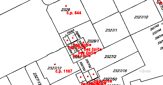 Opava 42518318 na parcele st. 2328/7 v KÚ Opava-Předměstí, Katastrální mapa
