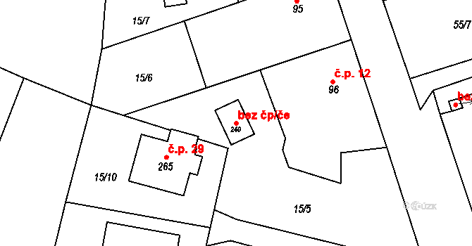 Chlístov 43062318 na parcele st. 240 v KÚ Chlístov u Benešova, Katastrální mapa