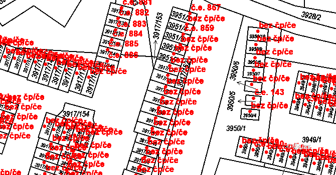 Roudnice nad Labem 43386318 na parcele st. 3917/87 v KÚ Roudnice nad Labem, Katastrální mapa