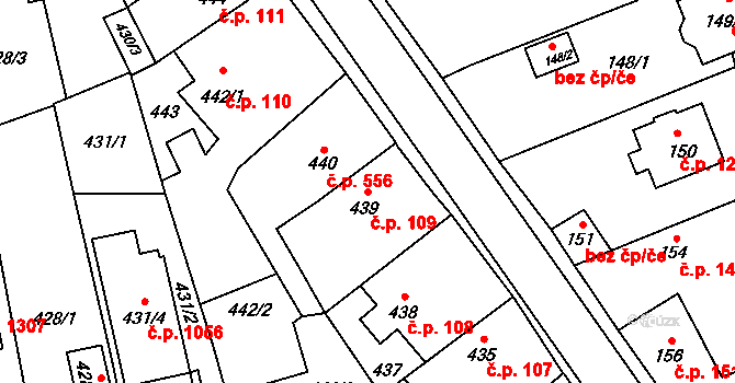 Kylešovice 109, Opava na parcele st. 439 v KÚ Kylešovice, Katastrální mapa