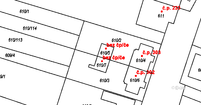Šanov 47477318 na parcele st. 610/5 v KÚ Šanov nad Jevišovkou, Katastrální mapa