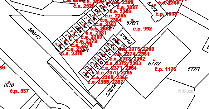 Bludovice 2363,2372, Havířov na parcele st. 579/13 v KÚ Bludovice, Katastrální mapa