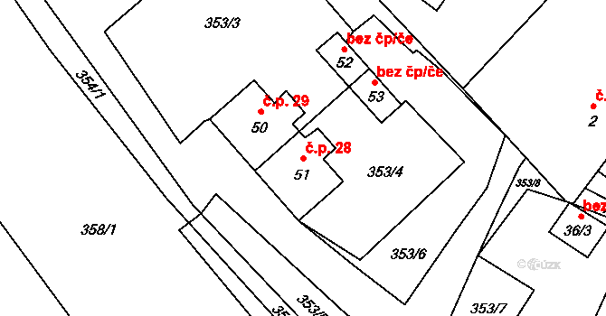 Kobylé 28, Pšov na parcele st. 51 v KÚ Kobylé, Katastrální mapa