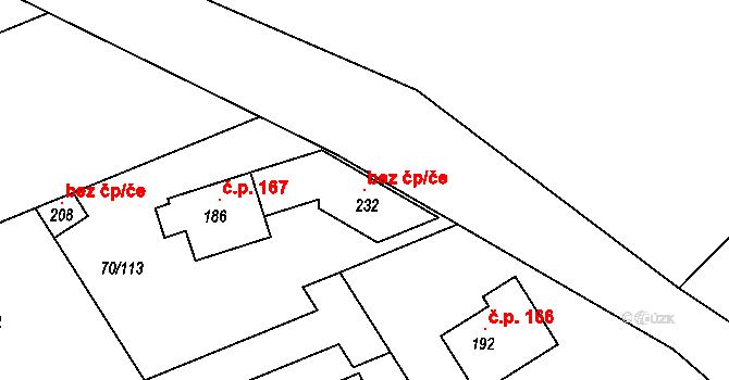 Kosmonosy 119257319 na parcele st. 232 v KÚ Horní Stakory, Katastrální mapa