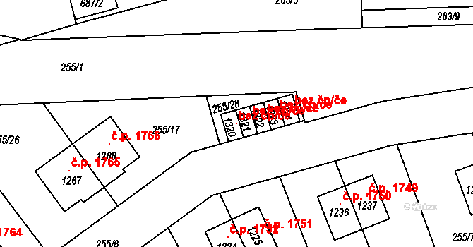 Kladno 120014319 na parcele st. 1320 v KÚ Hnidousy, Katastrální mapa