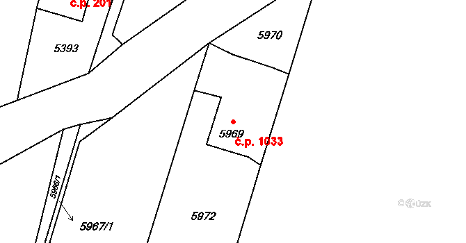 Rychvald 1033 na parcele st. 5969 v KÚ Rychvald, Katastrální mapa