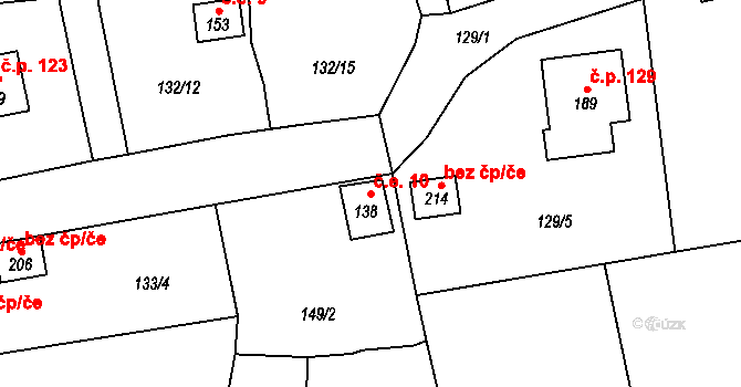 Krchleby 10, Staňkov na parcele st. 138 v KÚ Krchleby u Staňkova, Katastrální mapa