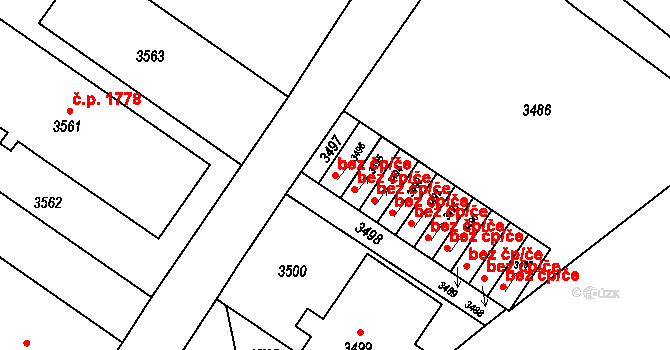 Vsetín 41763319 na parcele st. 3496 v KÚ Vsetín, Katastrální mapa