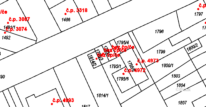 Chomutov 45049319 na parcele st. 1795/3 v KÚ Chomutov II, Katastrální mapa