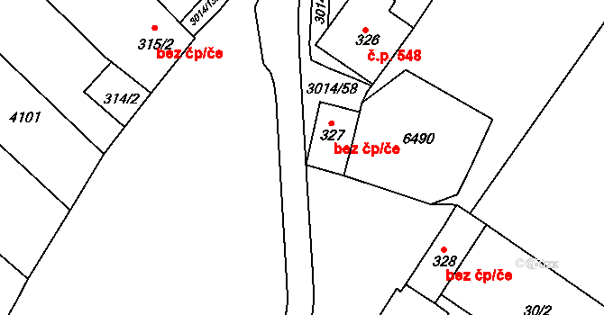 Březí 47254319 na parcele st. 327 v KÚ Březí u Mikulova, Katastrální mapa