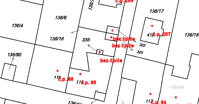 Příchovice 47422319 na parcele st. 338 v KÚ Příchovice u Přeštic, Katastrální mapa