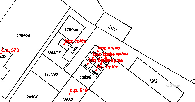 Černá Hora 48799319 na parcele st. 1263/6 v KÚ Černá Hora, Katastrální mapa