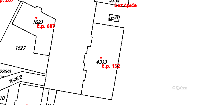 Veselí nad Lužnicí II 132, Veselí nad Lužnicí na parcele st. 4333 v KÚ Veselí nad Lužnicí, Katastrální mapa