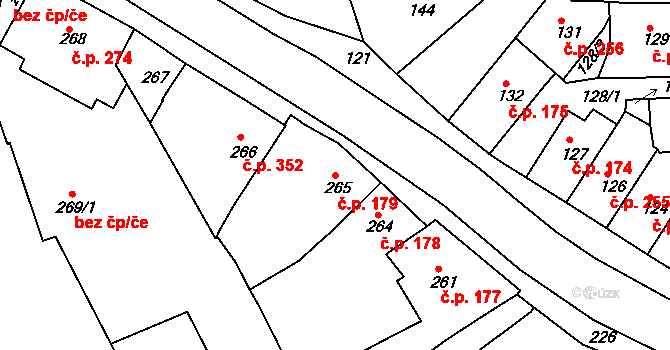 Česká Skalice 179 na parcele st. 265 v KÚ Česká Skalice, Katastrální mapa
