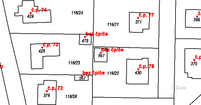 Zdiby 94408319 na parcele st. 897 v KÚ Zdiby, Katastrální mapa