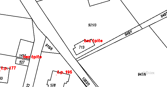 Kamýk nad Vltavou 103151320 na parcele st. 713 v KÚ Kamýk nad Vltavou, Katastrální mapa