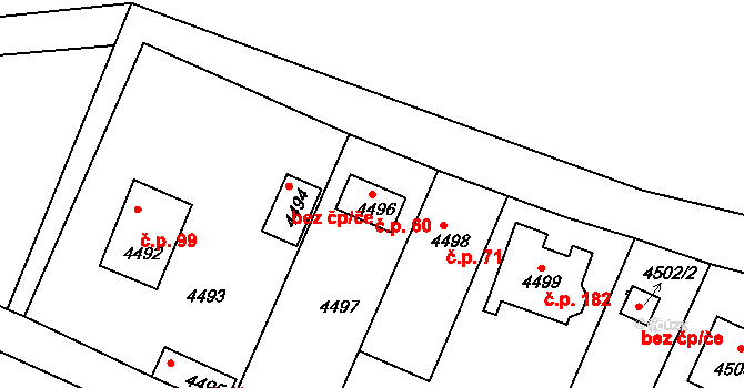 Mimoň V 60, Mimoň na parcele st. 4496 v KÚ Mimoň, Katastrální mapa