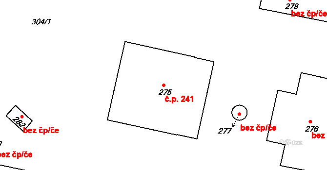 Janské Lázně 241 na parcele st. 275 v KÚ Janské Lázně, Katastrální mapa