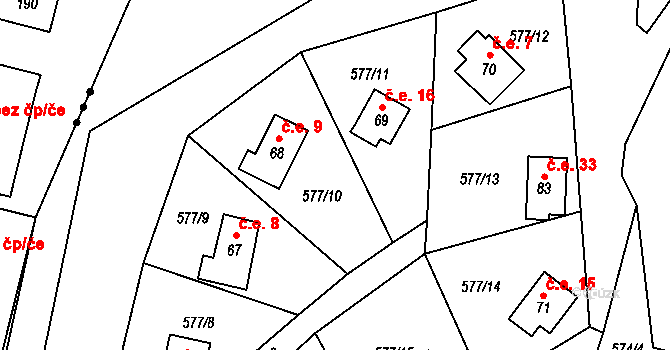 Chramosty 16, Dublovice na parcele st. 69 v KÚ Chramosty, Katastrální mapa